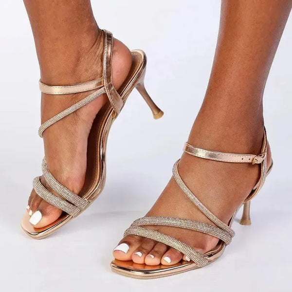 Madison Diamente Sandal Heel - Gold