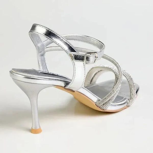 Madison Diamente Sandal Heel - Silver