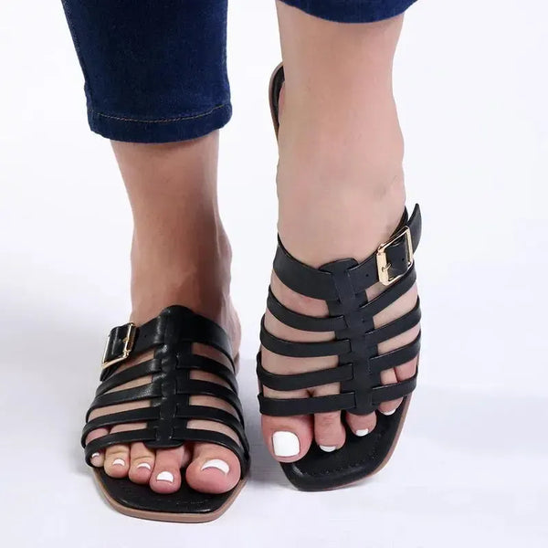 Madison Dodos 5 Strippie Flat Sandal - Black