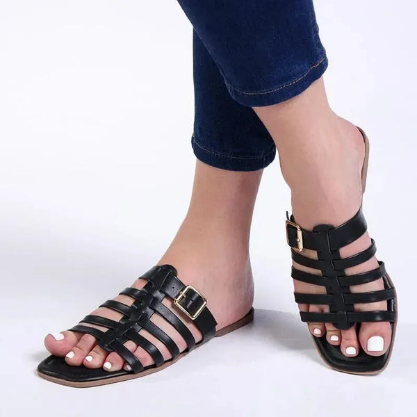 Madison Dodos 5 Strippie Flat Sandal - Black