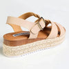 Madison Double Strap T-Bar Espadrille Sandal - Nude