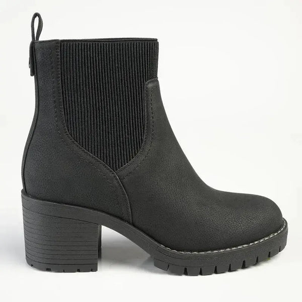 Madison Ella 2 Ribbed Gusset Ankle Boot - Black