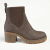 Madison Ella 2 Ribbed Gusset Ankle Boot - Chocolate