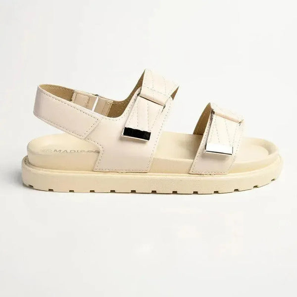 Madison Eloise Velcro Strap Footbed Sandals - Nude