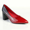Madison Faded Fashion Court Block Heel - Red/Black