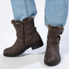 Madison Faith Fur Ankle Boots - Chocolate