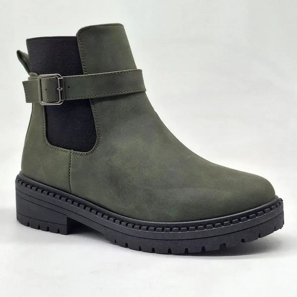 Madison Fashion Gusset Boot - Olive