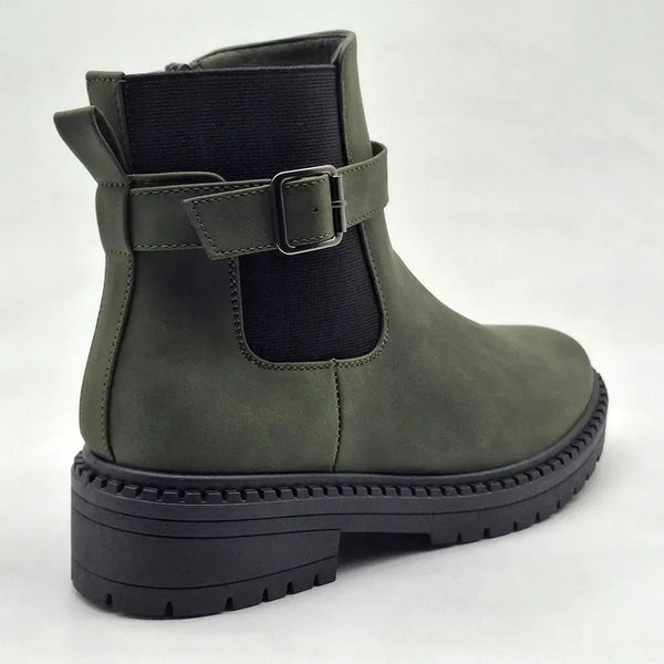 Madison Fashion Gusset Boot - Olive