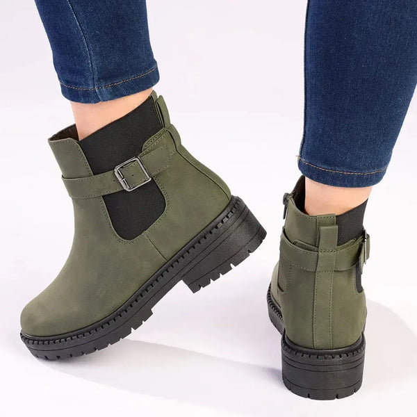 Madison Fashion Gusset Boot - Olive