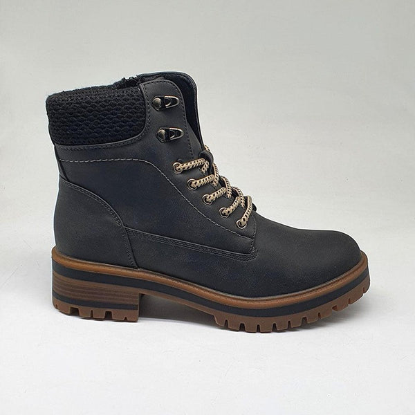 Madison Felicity Lace Up Ankle Boots - Black-Madison Heart of New York-Buy shoes online