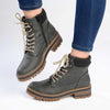 Madison Felicity Lace Up Ankle Boots - Black-Madison Heart of New York-Buy shoes online