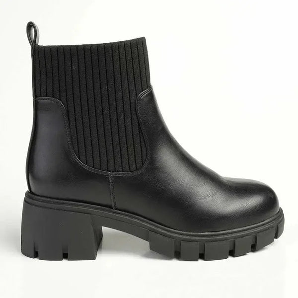 Madison Foster Chunky Long Gusset Ankle Boot - Black