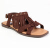Madison Fringe Flat Sandals - Chocolate