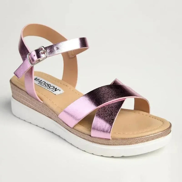 Madison Fuzzy Kids Wedge - Peach Fuzz