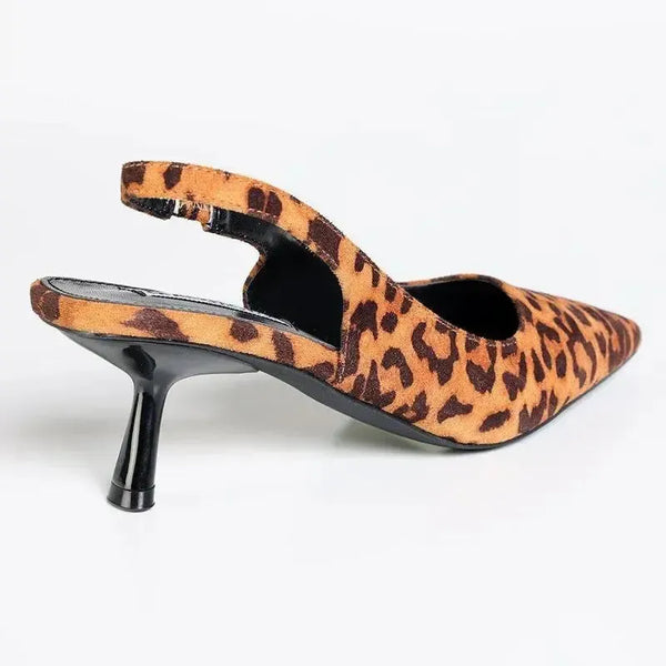 Madison Germani Pointy Toe Slingback - Leopard