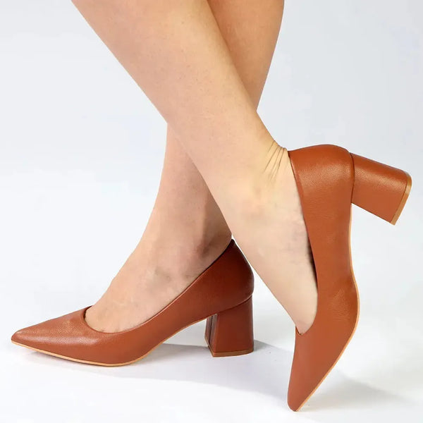 Madison Ginger 2 Block Heel Court - Tan
