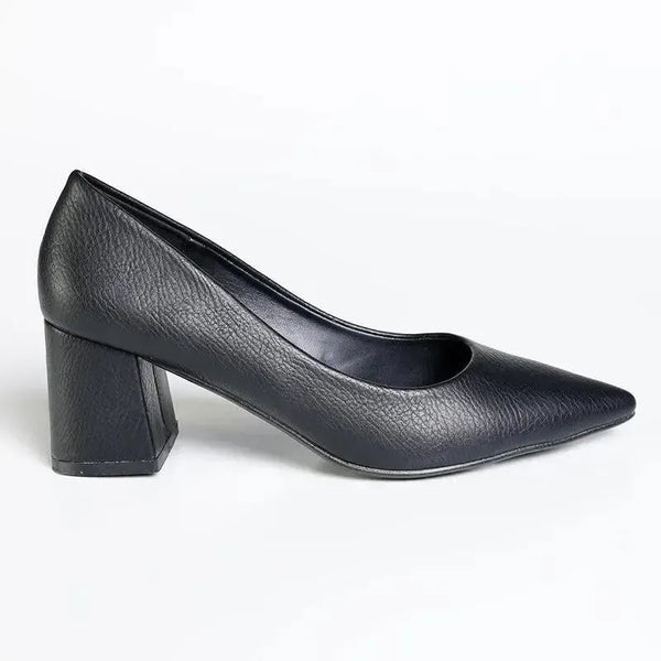 Madison Ginger Block Heel Court - Black