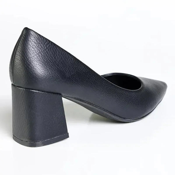 Madison Ginger Block Heel Court - Black