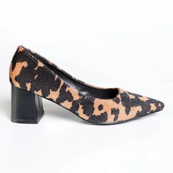Madison Ginger Block Heel Court - Leopard