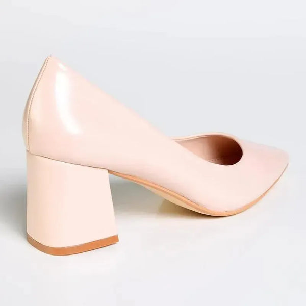 Madison Ginger Block Heel Court - Nude