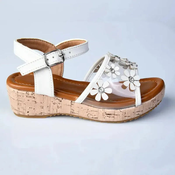 Madison Girls Vynal Wedge - White