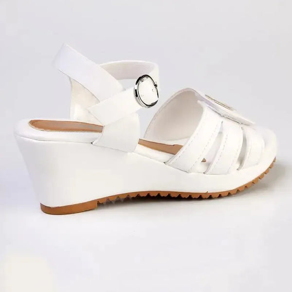 Madison Girls Wedge Ankle Strap - White