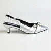 Madison Giselle Twin Buckle Slingback-Silver