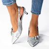 Madison Giselle Twin Buckle Slingback-Silver
