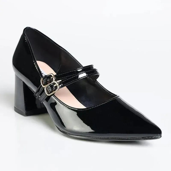 Madison Glinda Twin Buckle Mary Jane - Black