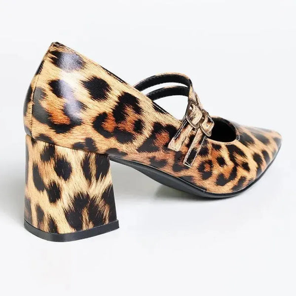 Madison Glinda Twin Buckle Mary Jane - Leopard