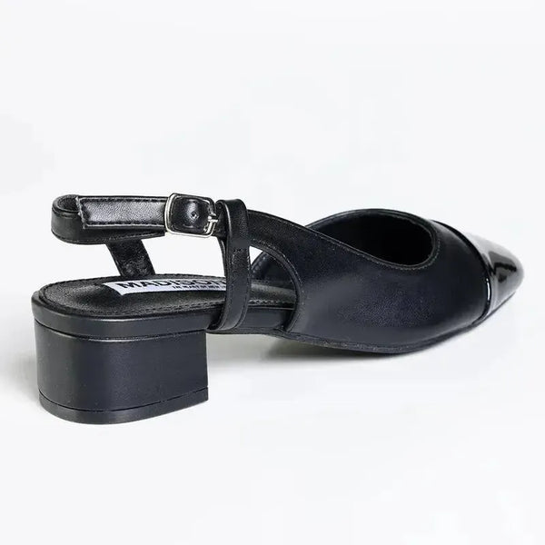 Madison Goldie 2-Tone Lower Block Heel - Black