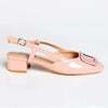 Madison Gracie Slingback with Lower Block Heel - Nude