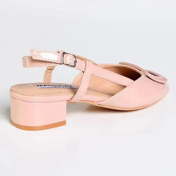 Madison Gracie Slingback with Lower Block Heel - Nude