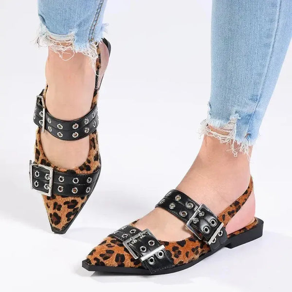 Madison Gwen Eyelet Strap Slingback - Leopard