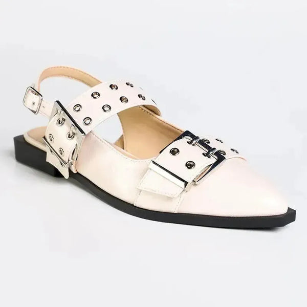 Madison Gwen Eyelet Strap Slingback - Nude