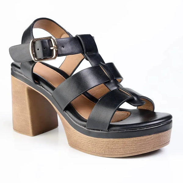 Madison HI Platform Clog - Black