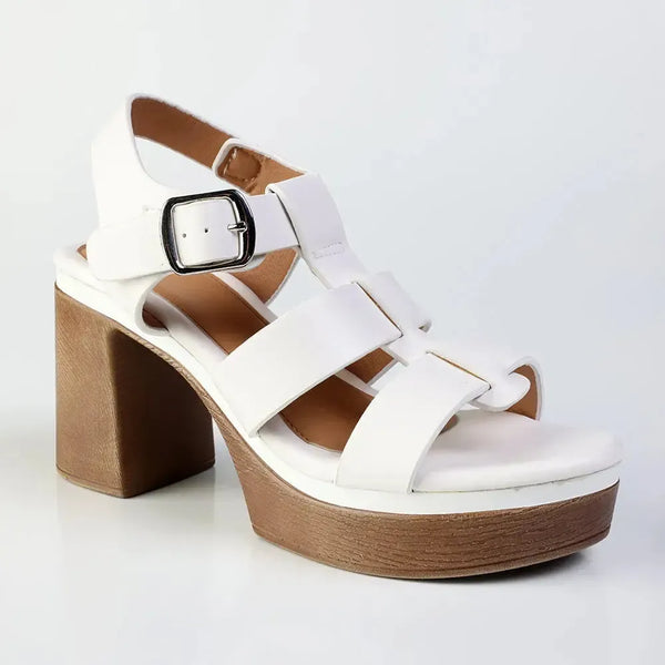 Madison HI Platform Clog - White