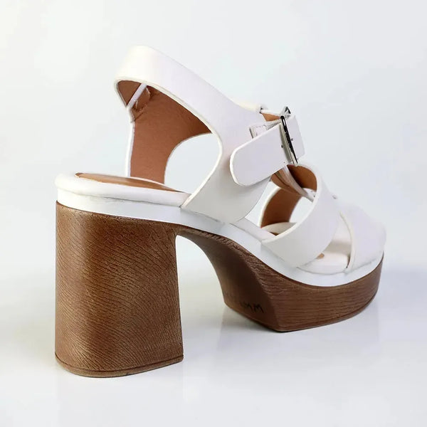 Madison HI Platform Clog - White