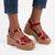 Madison Heart of New York Stacked Platform Sandals - Red