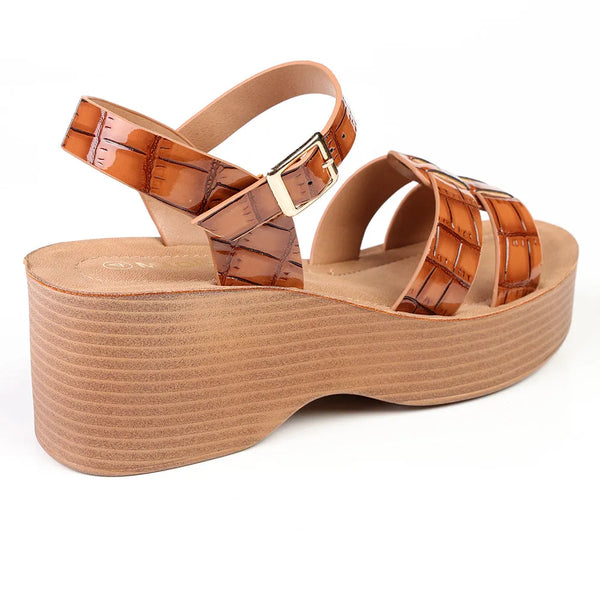Madison Heart of New York Stacked Platform Sandals - Tan