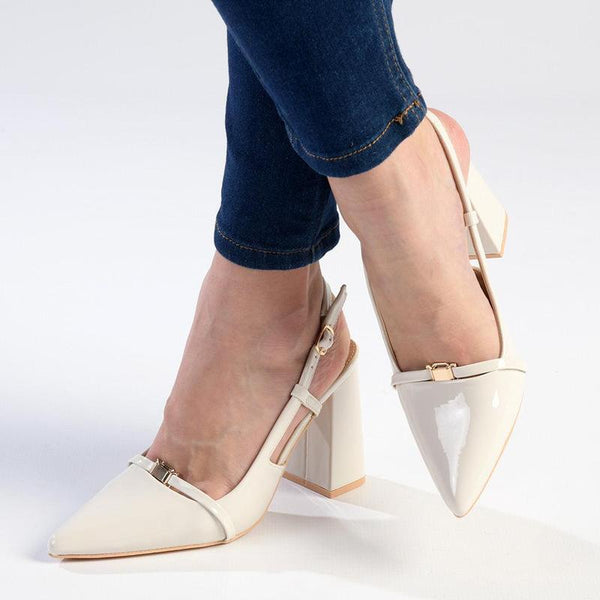 Madison Inga Block Heel - Off White-Madison Heart of New York-Buy shoes online
