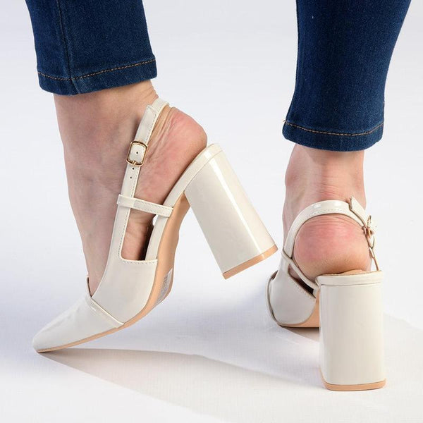 Madison Inga Block Heel - Off White-Madison Heart of New York-Buy shoes online