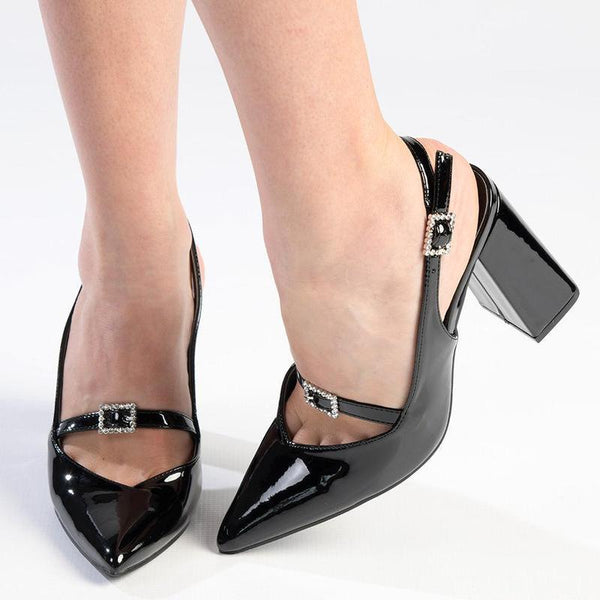 Madison Isolde Block Heel - Black-Madison Heart of New York-Buy shoes online
