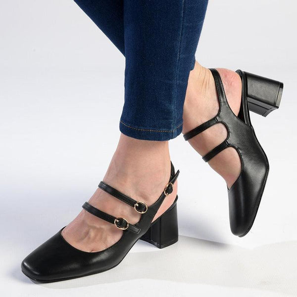 Madison Ivanna Block Heel - Black-Madison Heart of New York-Buy shoes online