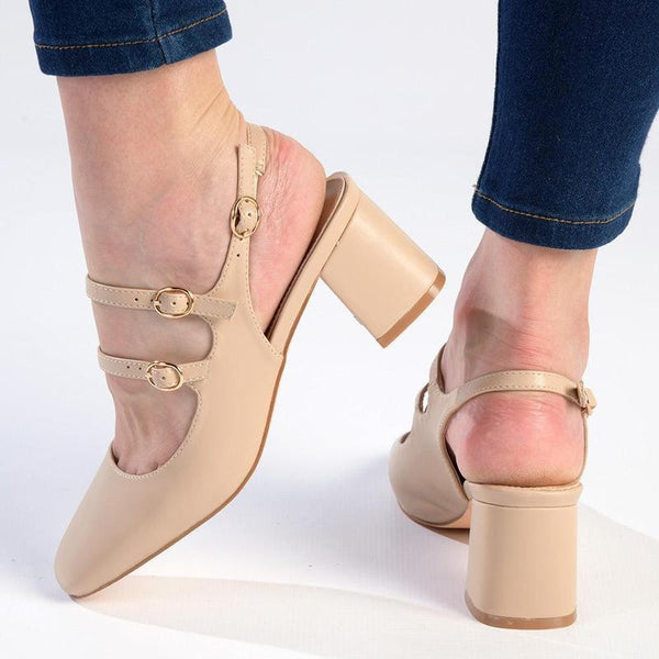 Madison Ivanna Block Heel - Nude-Madison Heart of New York-Buy shoes online
