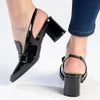 Madison Ivory Block Heel - Black