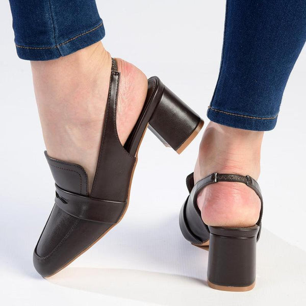 Madison Ivory Block Heel - Chocolate-Madison Heart of New York-Buy shoes online