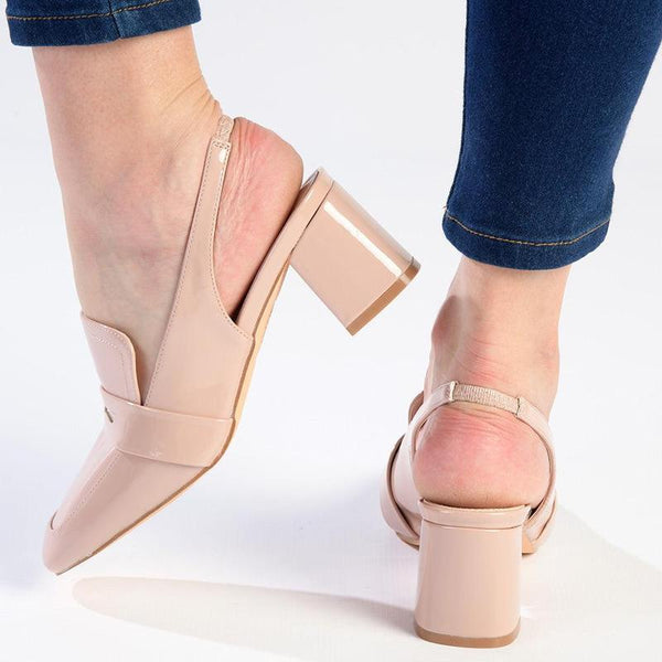 Madison Ivory Block Heel - Nude-Madison Heart of New York-Buy shoes online
