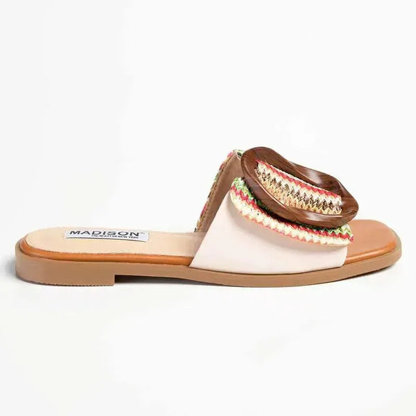 Madison Janvee 2 Push In Flat Sandal - Multi Nude