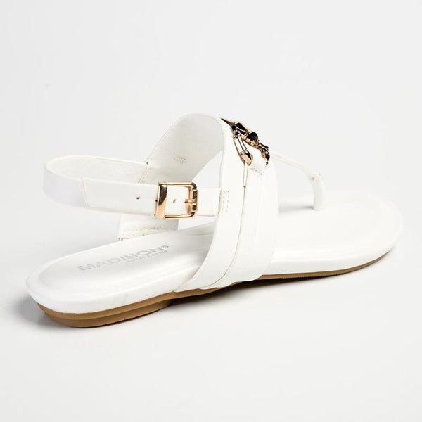 Madison Jayzee T-Bar Sandal - White-Madison Heart of New York-Buy shoes online